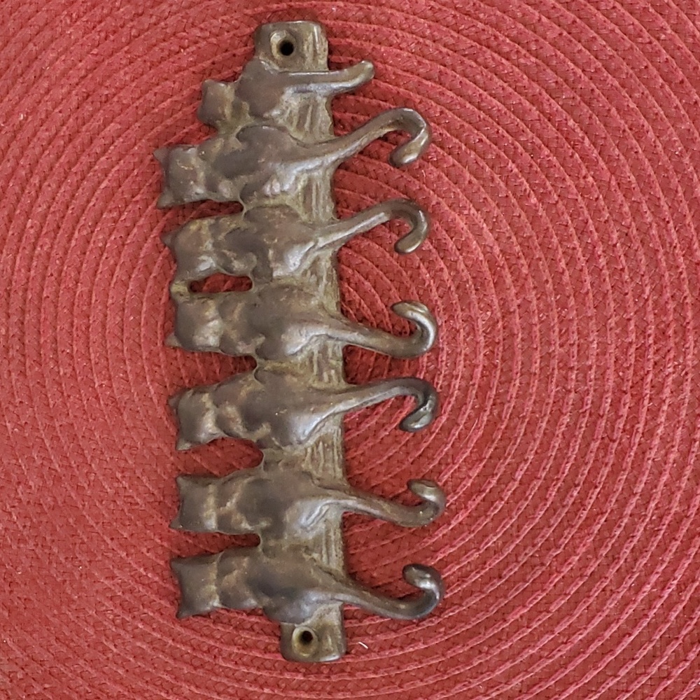 Vintage SPI Brass Kittens Wall Hooks